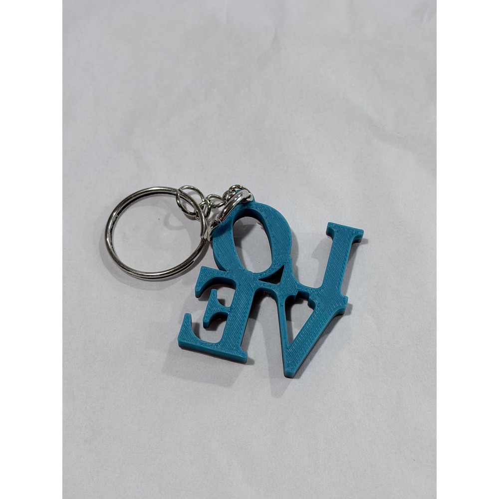 Handmade 3D Printed LOVE Keychain Stacked Letter Bag Charm Gift - Color Galaxy - Picture 2 of 4
